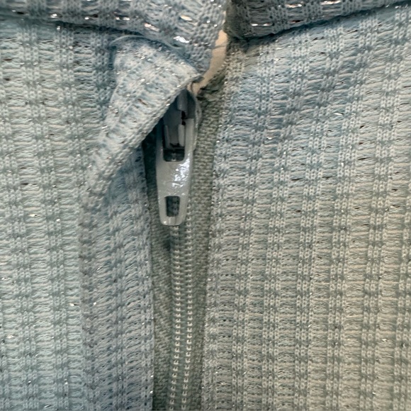 Vintage 60s Toni Todd Dress Metallic Lurex Maxi Gown Silver Blue Womens Medium - Picture 11 of 12